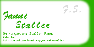 fanni staller business card